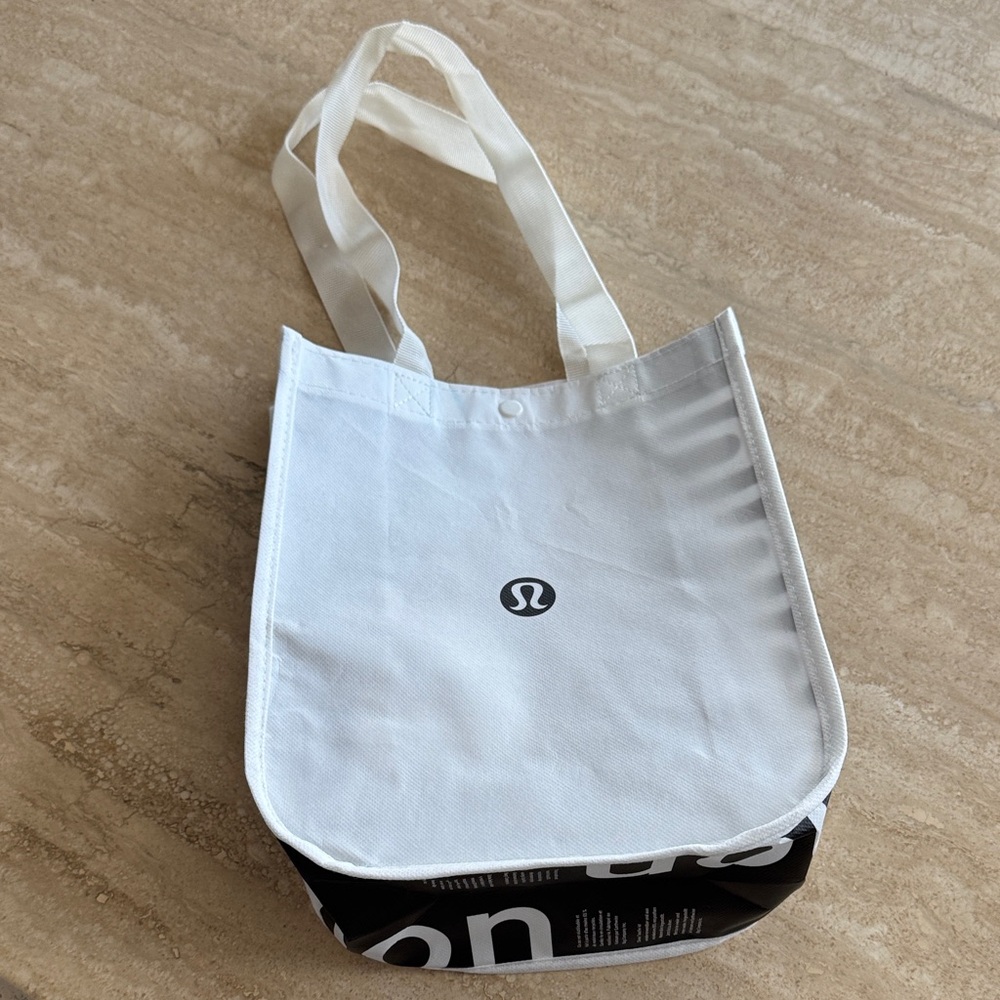 lululemon athletica White and Black Tote Bag